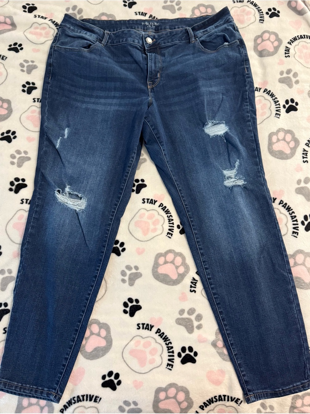 Maurices Women's Distressed Dark Blue Skinny Jeans